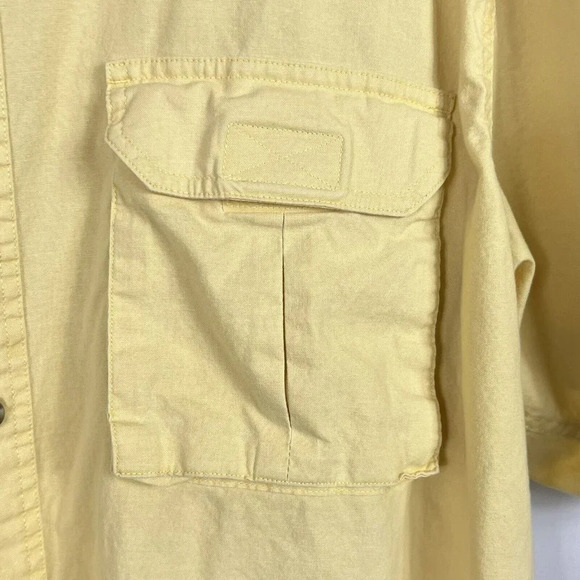 Red Head Brand Co Mens Button Up Shirt Long Sleeve Flap Pockets Yellow Size 2XL - Picture 4 of 4